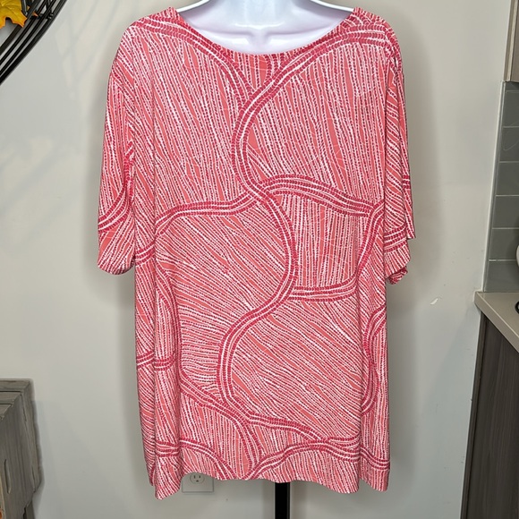 32…Croft & Barrow | Pretty Pink & Coral Stretchy Top - Size 3X - Picture 8 of 12